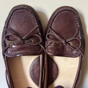 FRYE Leather Moccasin-Style Slip-On Shoes (Brown)